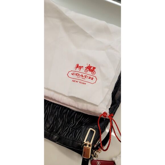 Coach Back Maddison Textured Leather Shoulder Bag Hobo Style Lattice Leather Bag - Picture 7 of 13